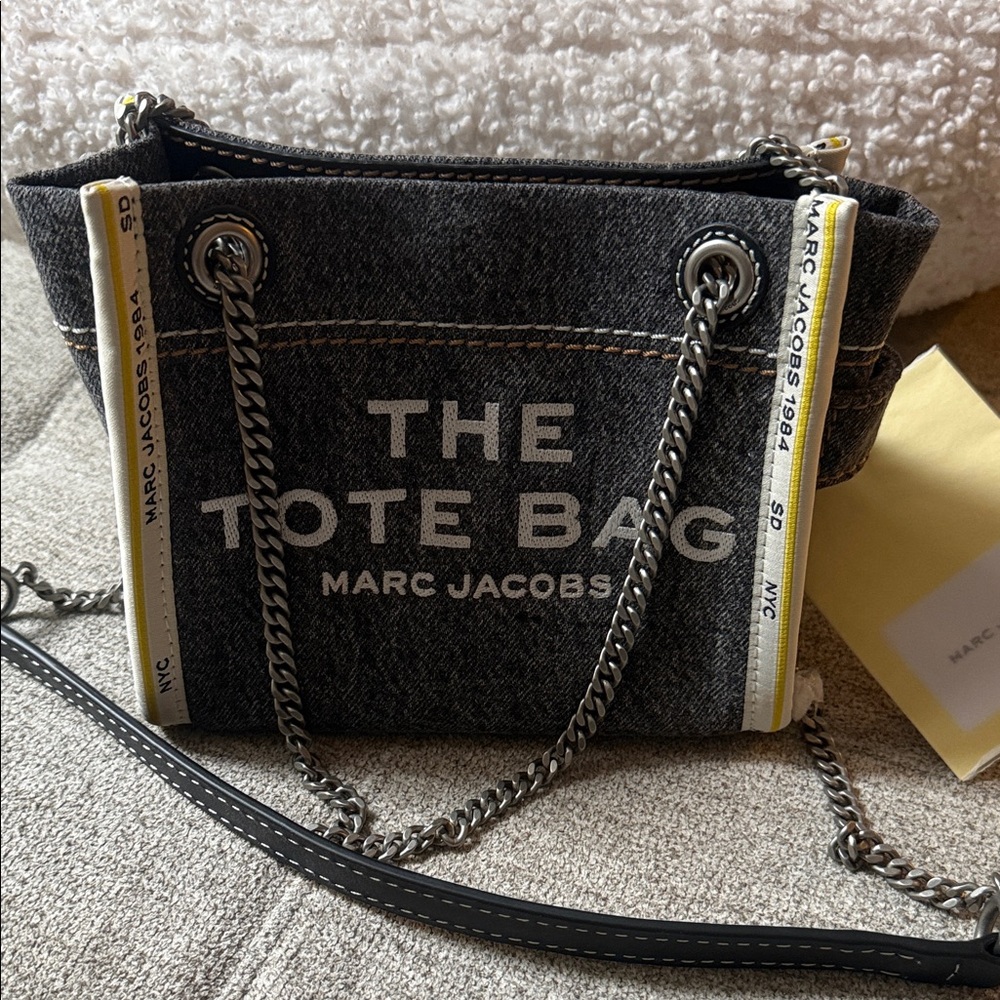 Marc Jacobs Gray and Yellow Tote Bag